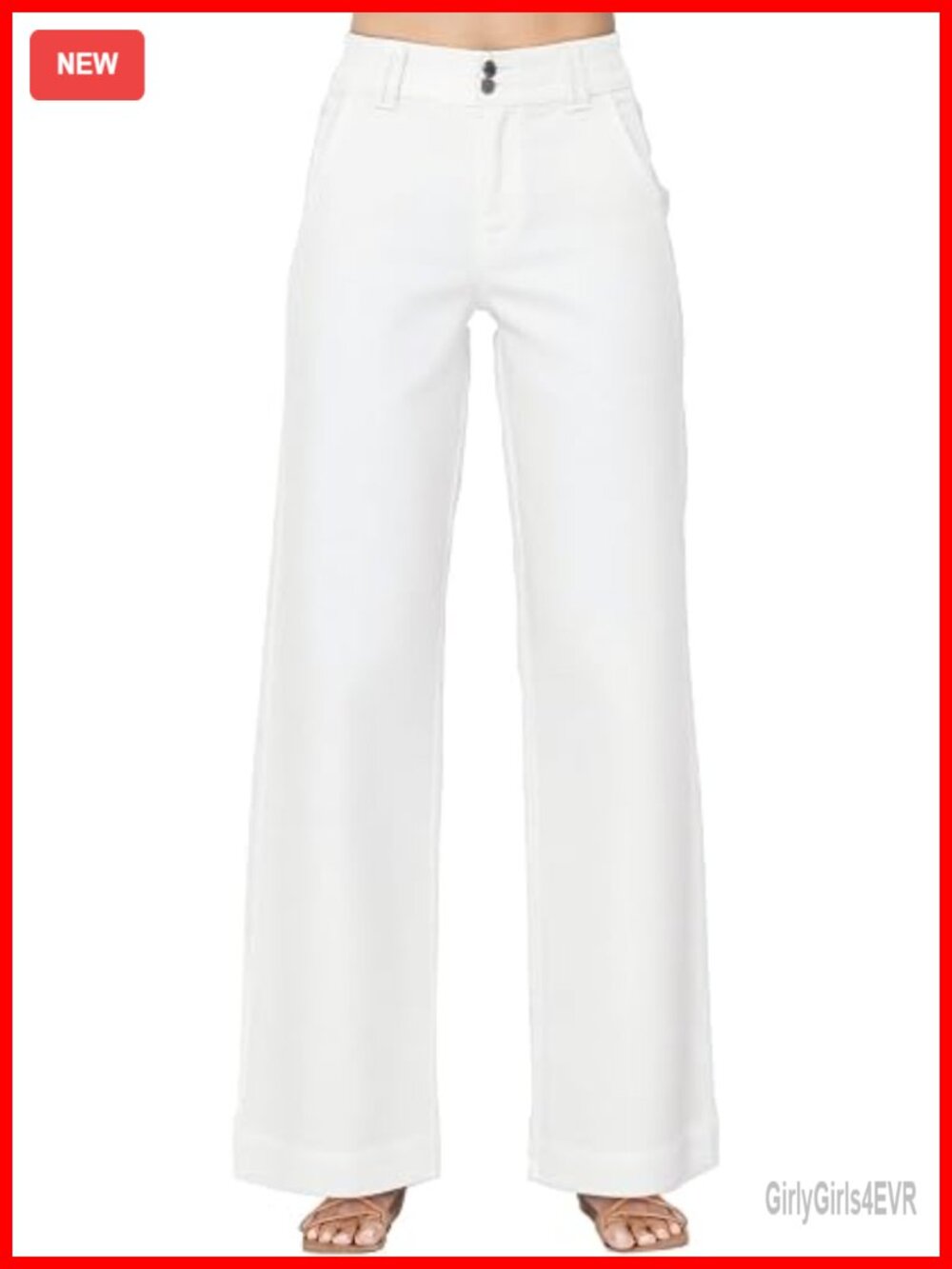 High Waisted Wide Leg Straight Jeans with Tummy Control